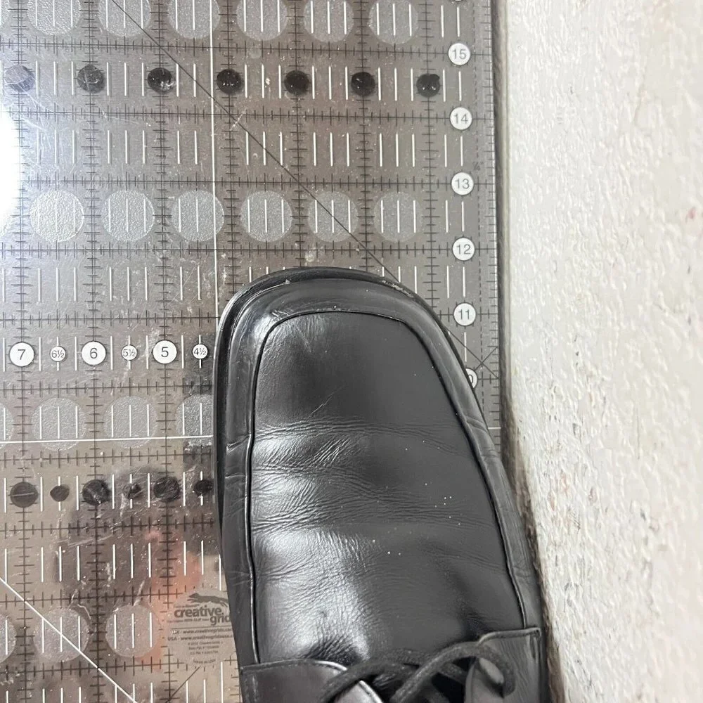 Brunello Men Size 10.5 Black Leather Square Toe Derby Dress Shoes